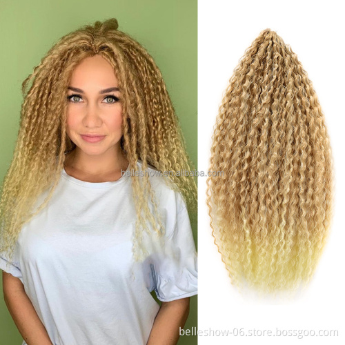 Synthetic Fiber Marley Hair Water Wave Synthetic Braiding Hair Extension Afro Kinky Curly Crochet Braids Brazilian Crochet Hair
